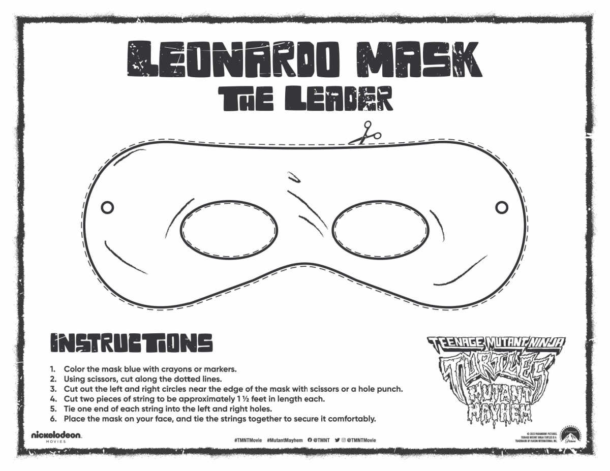 free printable leonardo mask