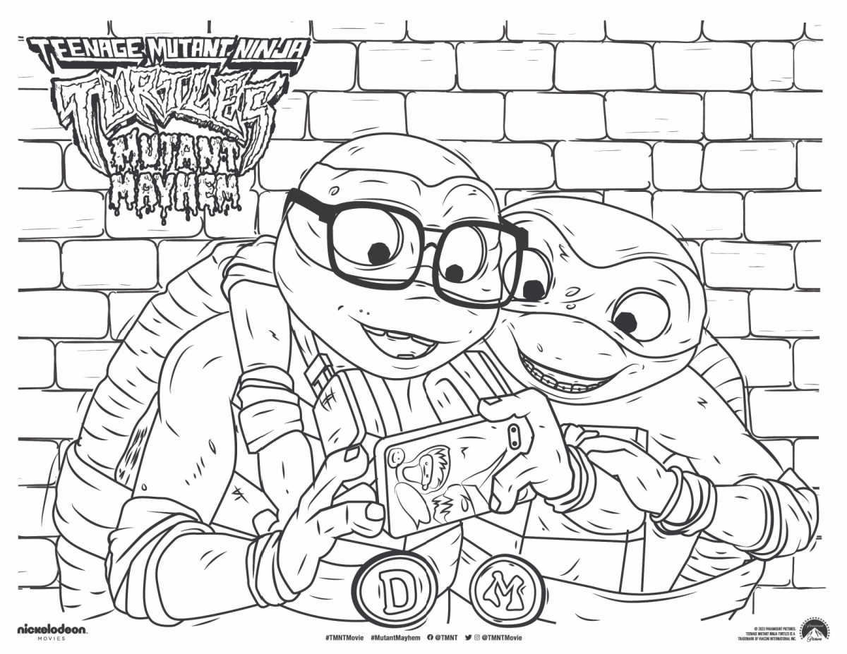 free printable michelangelo and donatello coloring page