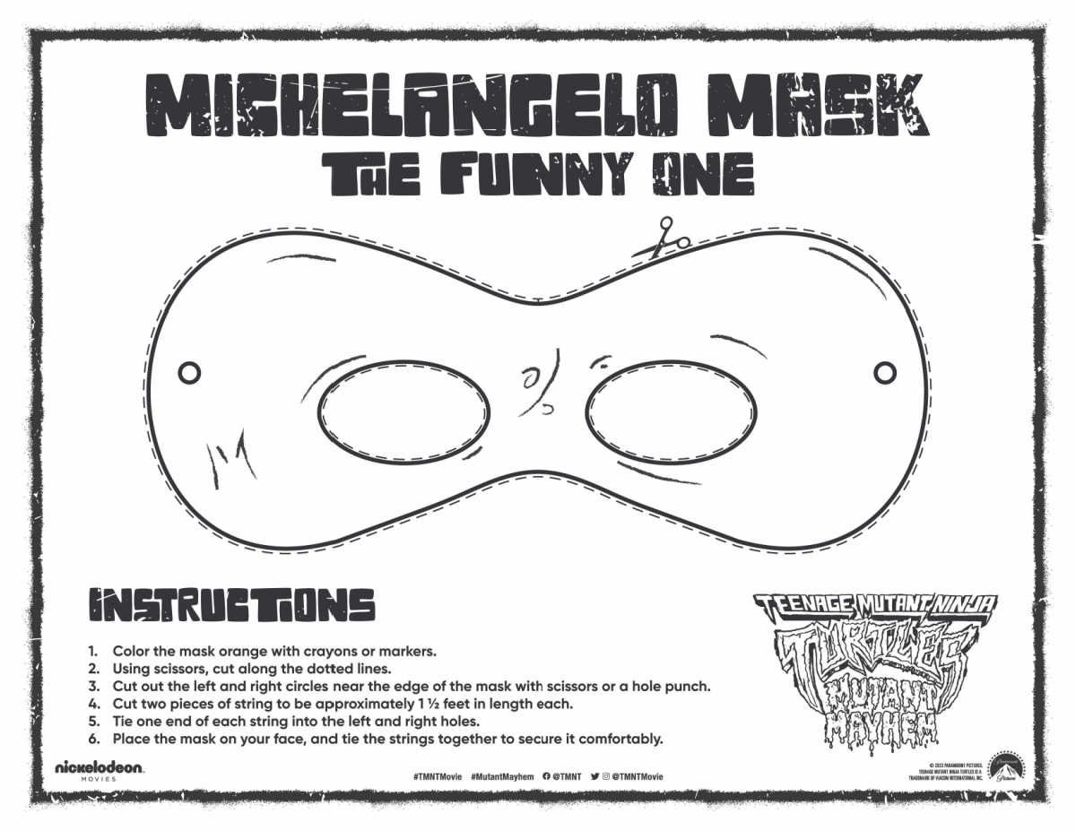 free printable michelangelo mask