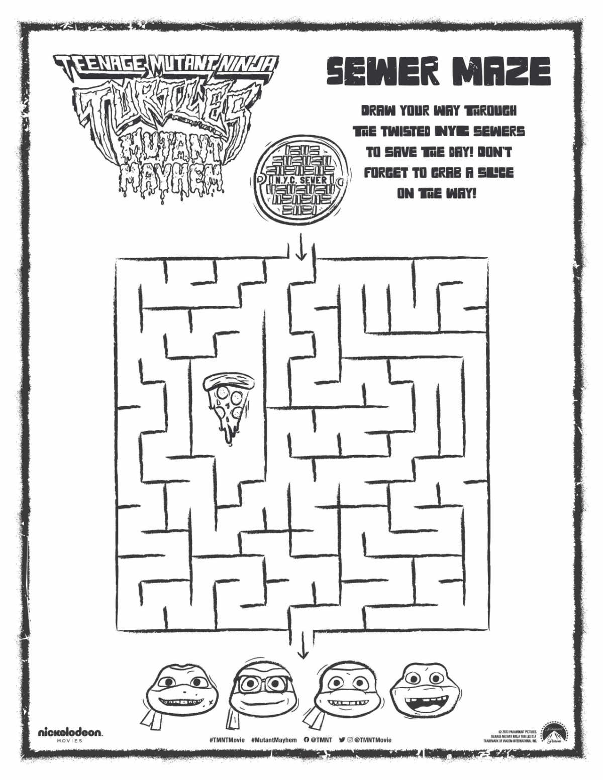printable TMNT maze