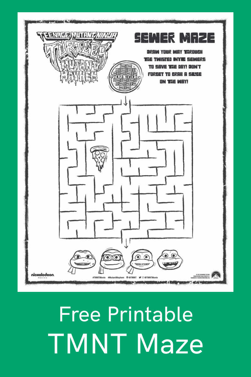 This free printable TMNT maze is a fun and educational activity page for children who love the Ninja Turtles.