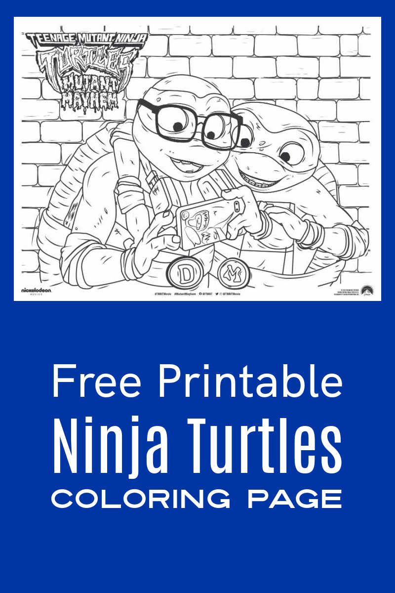 Celebrate the Teenage Mutant Ninja Turtles with this fun and free printable Michelangelo and Donatello coloring page!
