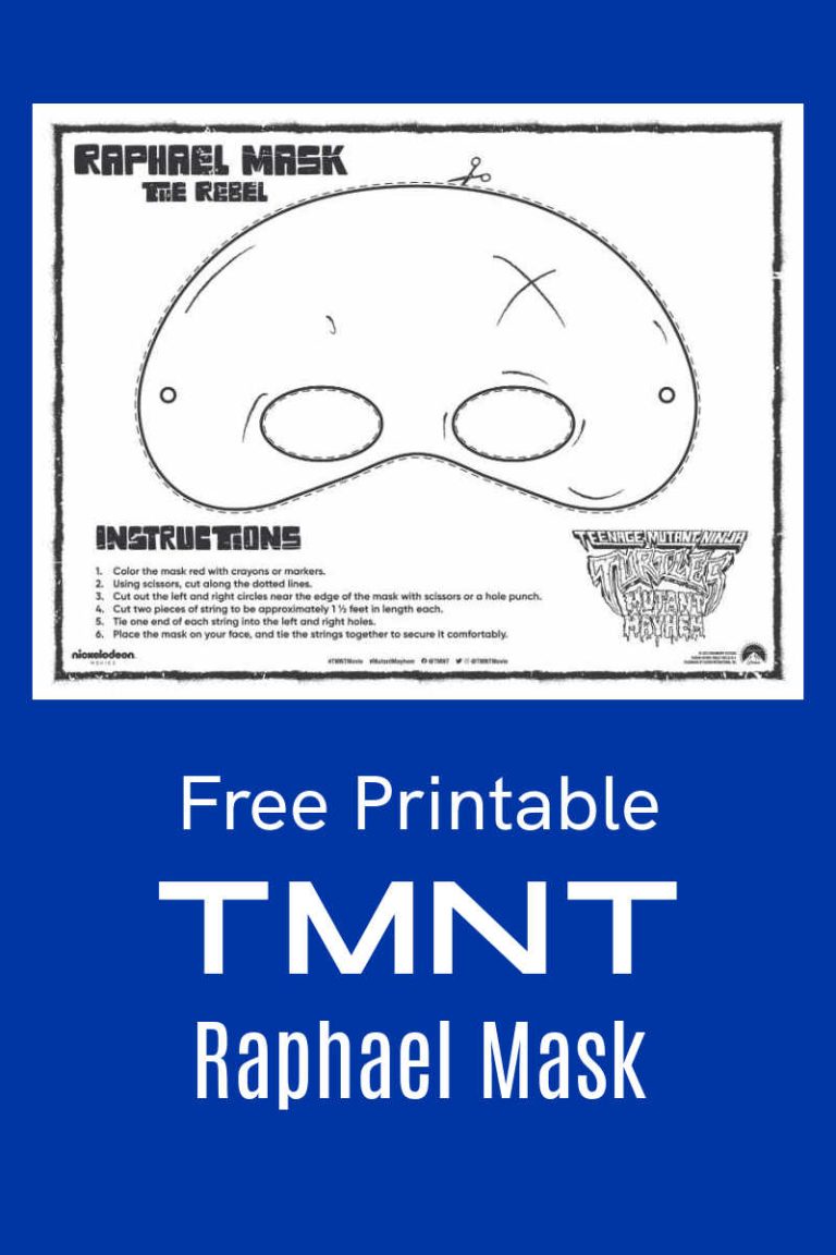 TMNT Free Printable Raphael Mask - Mama Likes This