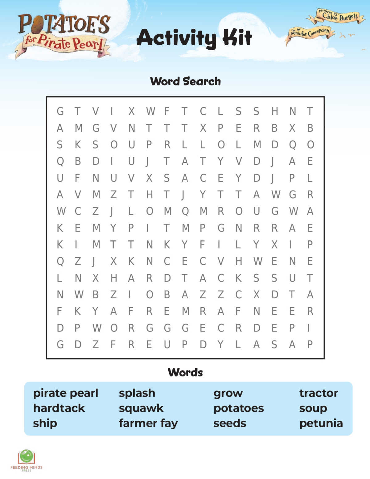 free pirate pearl word search