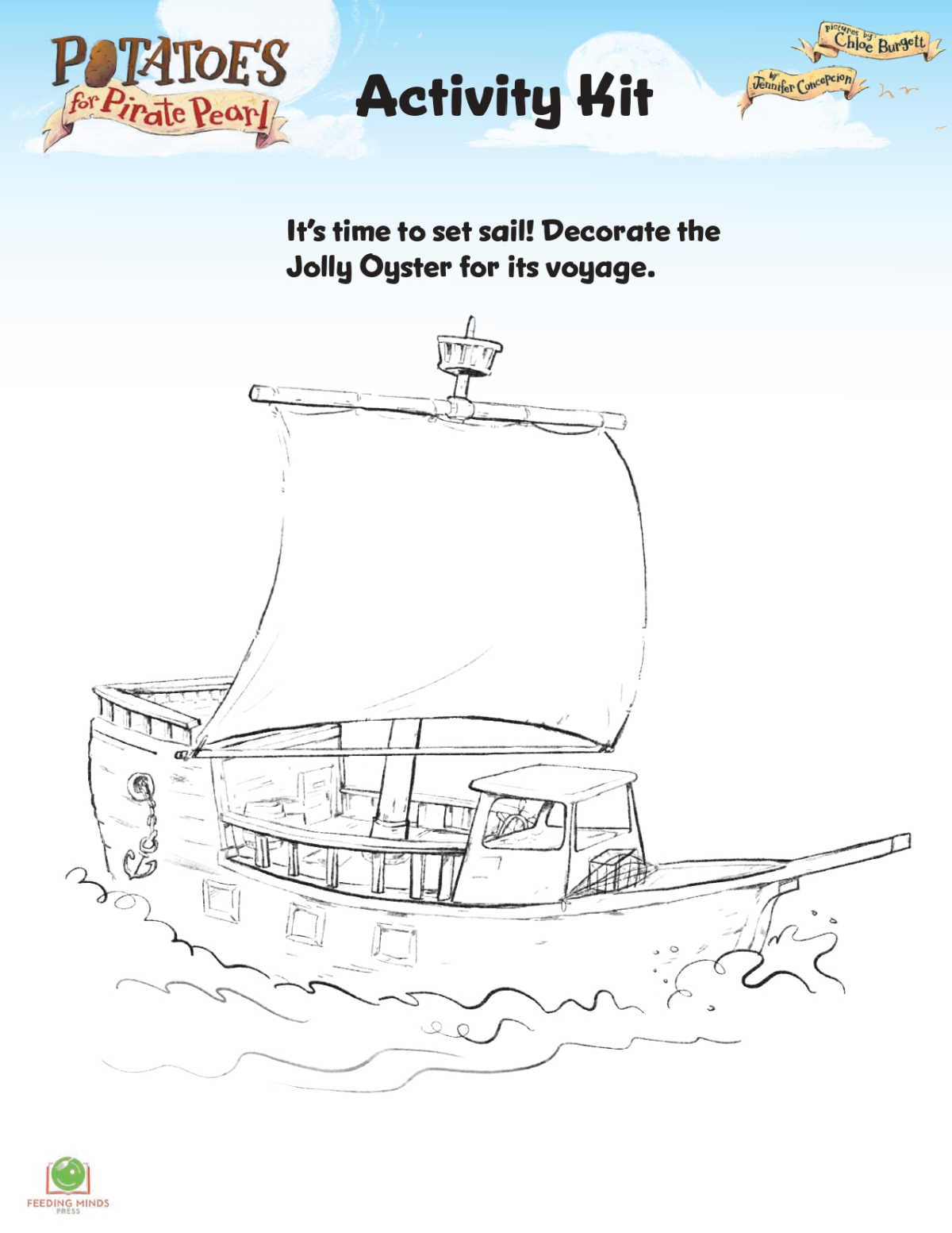 free pirate ship coloring page