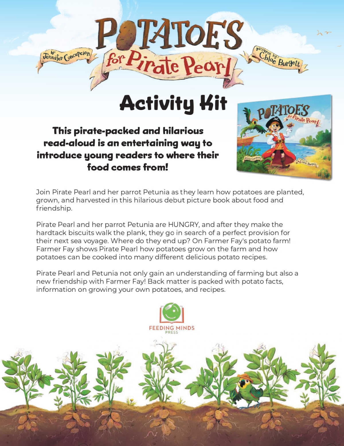 Free printable pirate activity pages, inspired by the children's book "Potatoes for Pirate Pearl," are perfect for adventurous kids. The pages include coloring pages, a maze, a word search, and more.
