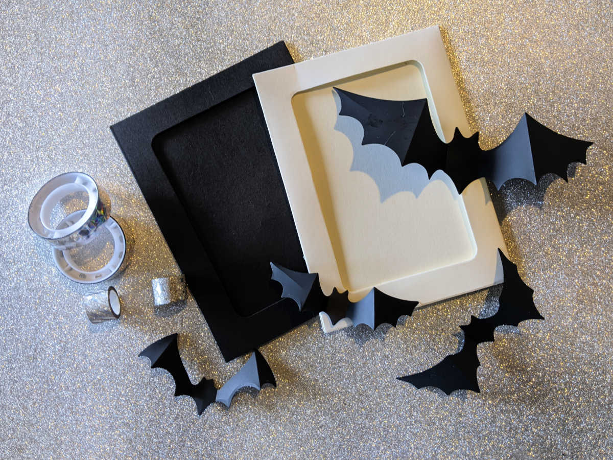 supplies for halloween bat frame craft