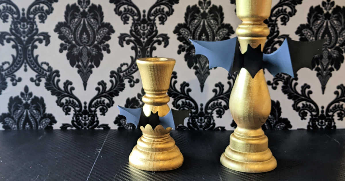 diy bat candlesticks