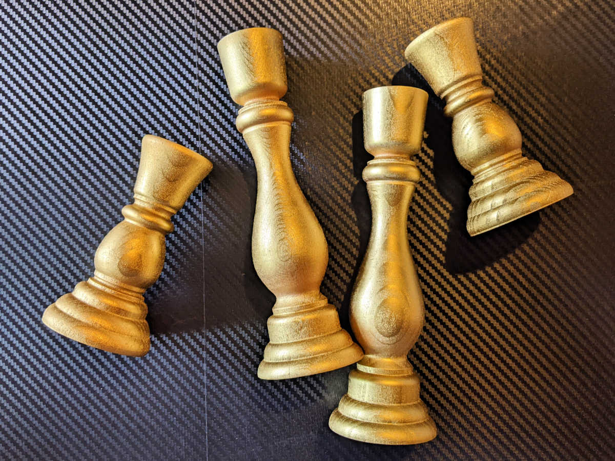 gold wood candlesticks for crafting
