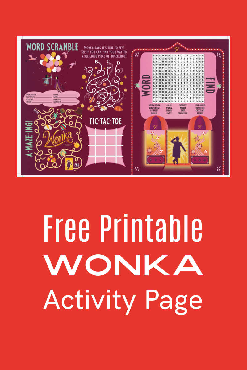 Unleash your inner Oompa Loompa with this fun-filled Wonka activity page! A word scramble, maze, tic tac toe, and more await your creativity. Download it free and let the games begin!