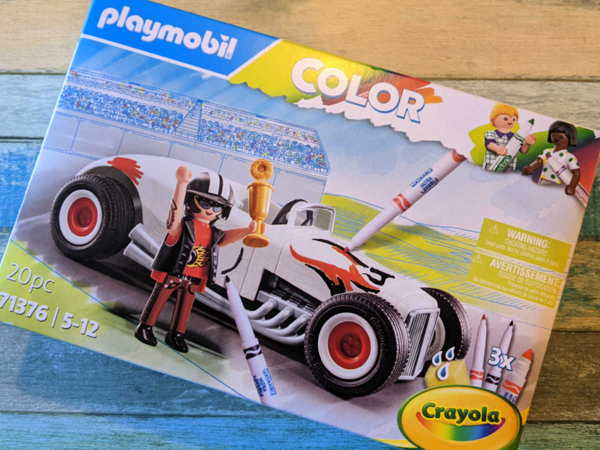 Unleash your child's inner artist and racer with the Playmobil Color Hot Rod! This Crayola collaboration lets them design their own dream car, race down the included ramp, and create endless adventures.