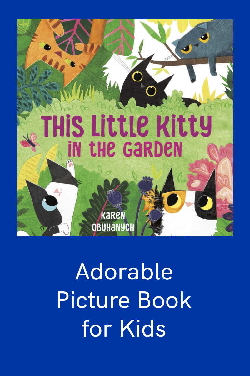 "This Little Kitty in The Garden" by Karen Obuhanych is a purr-fectly adorable picture book that celebrates nature, play, and the joy of growing things together. Filled with vibrant illustrations and charming rhymes, this book is sure to blossom into a favorite for little readers and cat lovers of all ages.