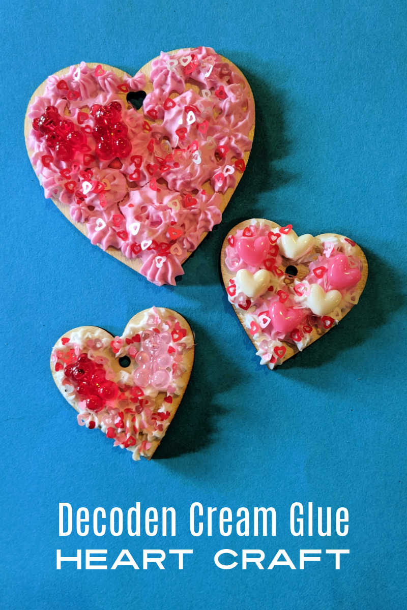 Craft irresistibly cute wood hearts with this quick & easy Decoden cream glue heart craft tutorial that is perfect for Valentine's Day, gifts, or home decor. Unleash your creativity with endless possibilities for colors & decorations!