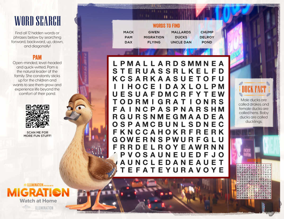 free migration word search
