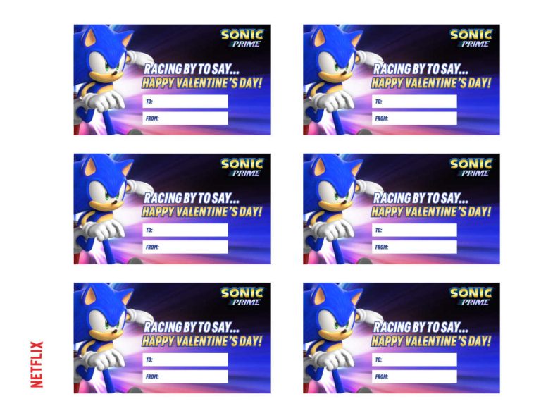 adventures of sonic valentines day cards