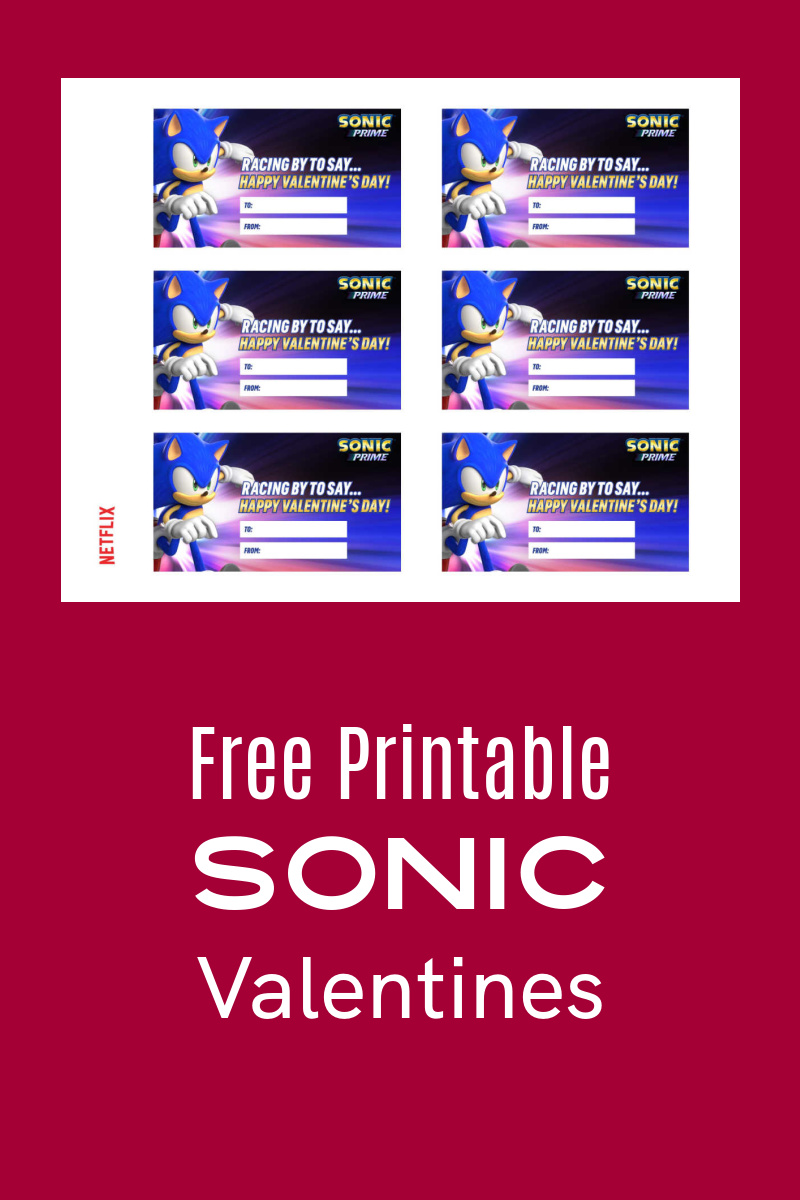 Download free printable Sonic valentines and celebrate Valentine's Day with your favorite blue blur! Featuring Sonic himself and a sweet message, these fun and exciting cards are perfect for kids who love the Netflix series, Sonic video games, and Sonic movies.