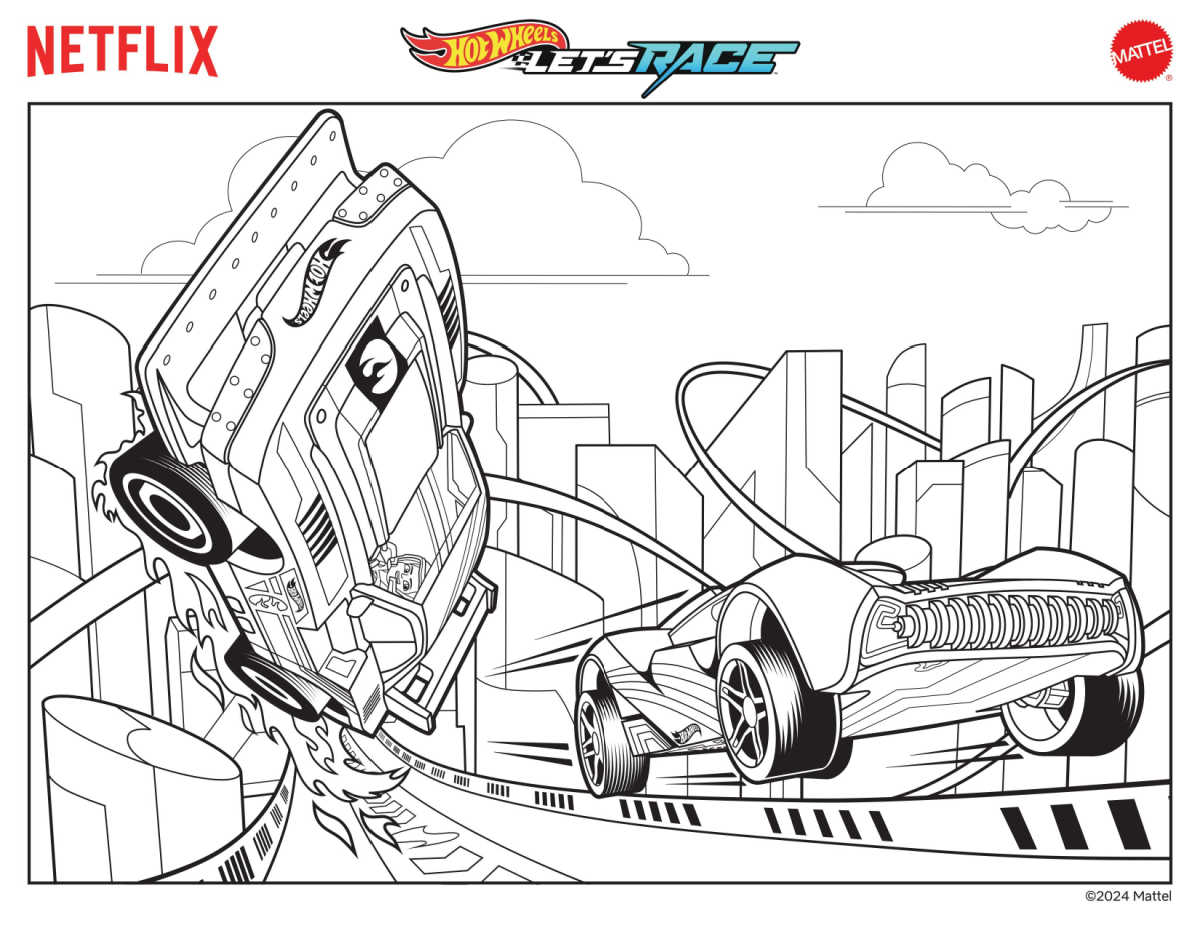 1st hot wheels coloring page