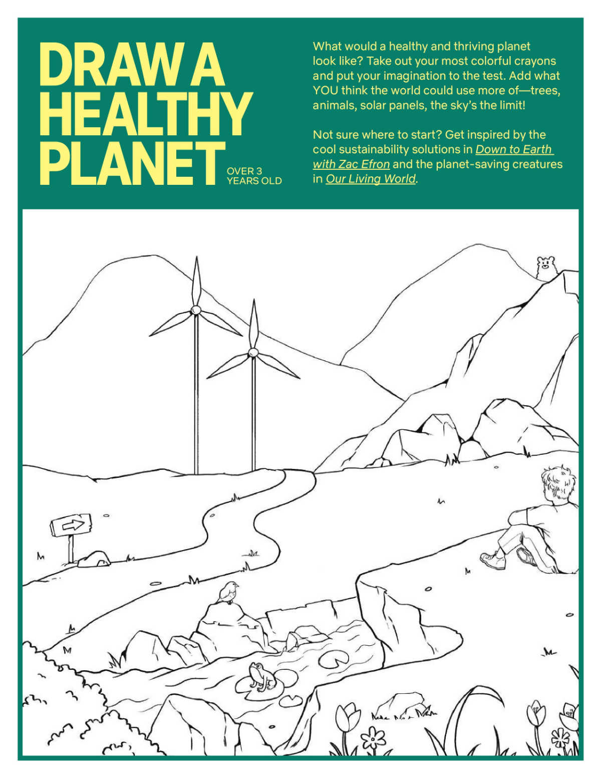 15 healthy planet coloring page