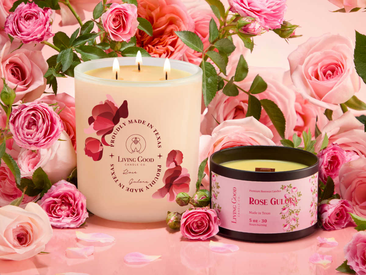 living good candle co rose 
