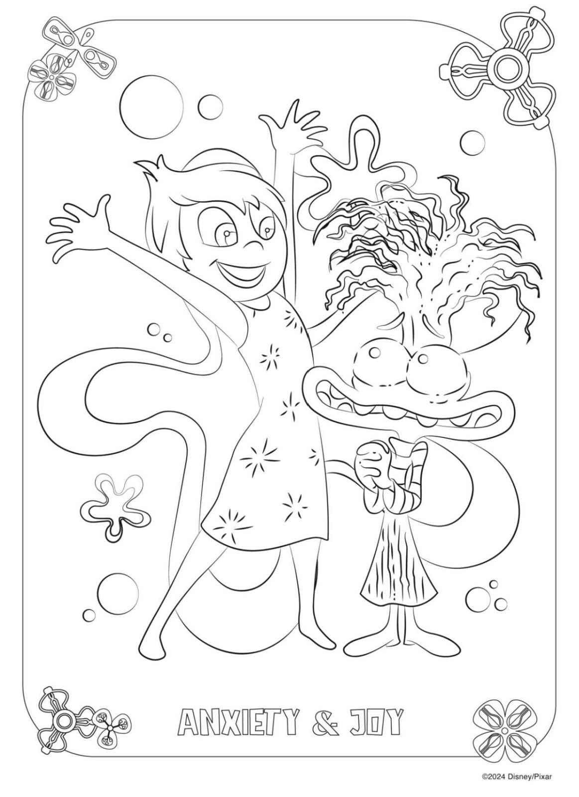 anxiety and joy coloring page