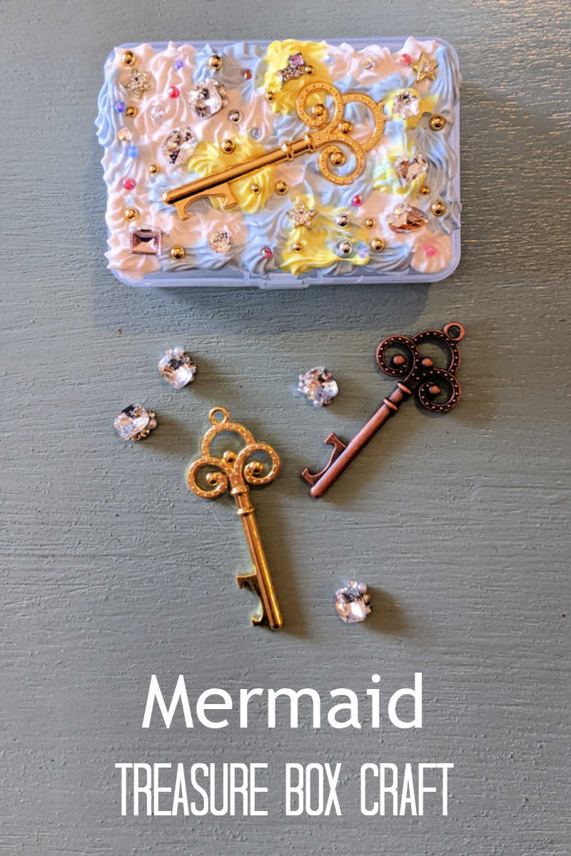 Dive into creativity with this easy and enchanting DIY Mermaid Treasure Box craft! Perfect for kids and adults alike, this craft lets you create a sparkling undersea treasure chest adorned with whipped cream glue, pearls, and rhinestones. This is a perfect ocean-themed activity for any fan of mermaids, or The Little Mermaid!