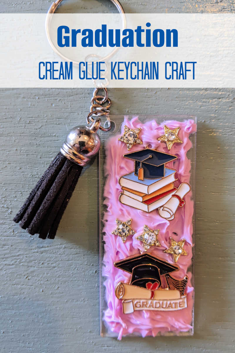 Celebrate graduation with a personalized and creative touch! This fun & easy DIY Decoden keychain craft lets you create adorable keychains using cream glue, charms, and your grad's school colors (or any colors you like!). Perfect activity for the graduate or to gift to loved ones!