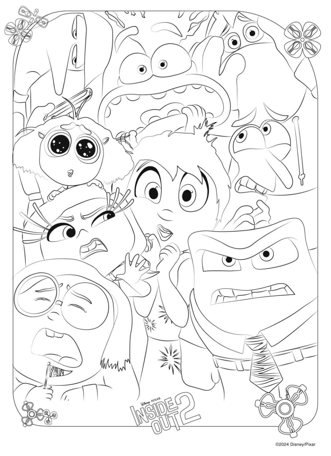 inside out 2 characters coloring page