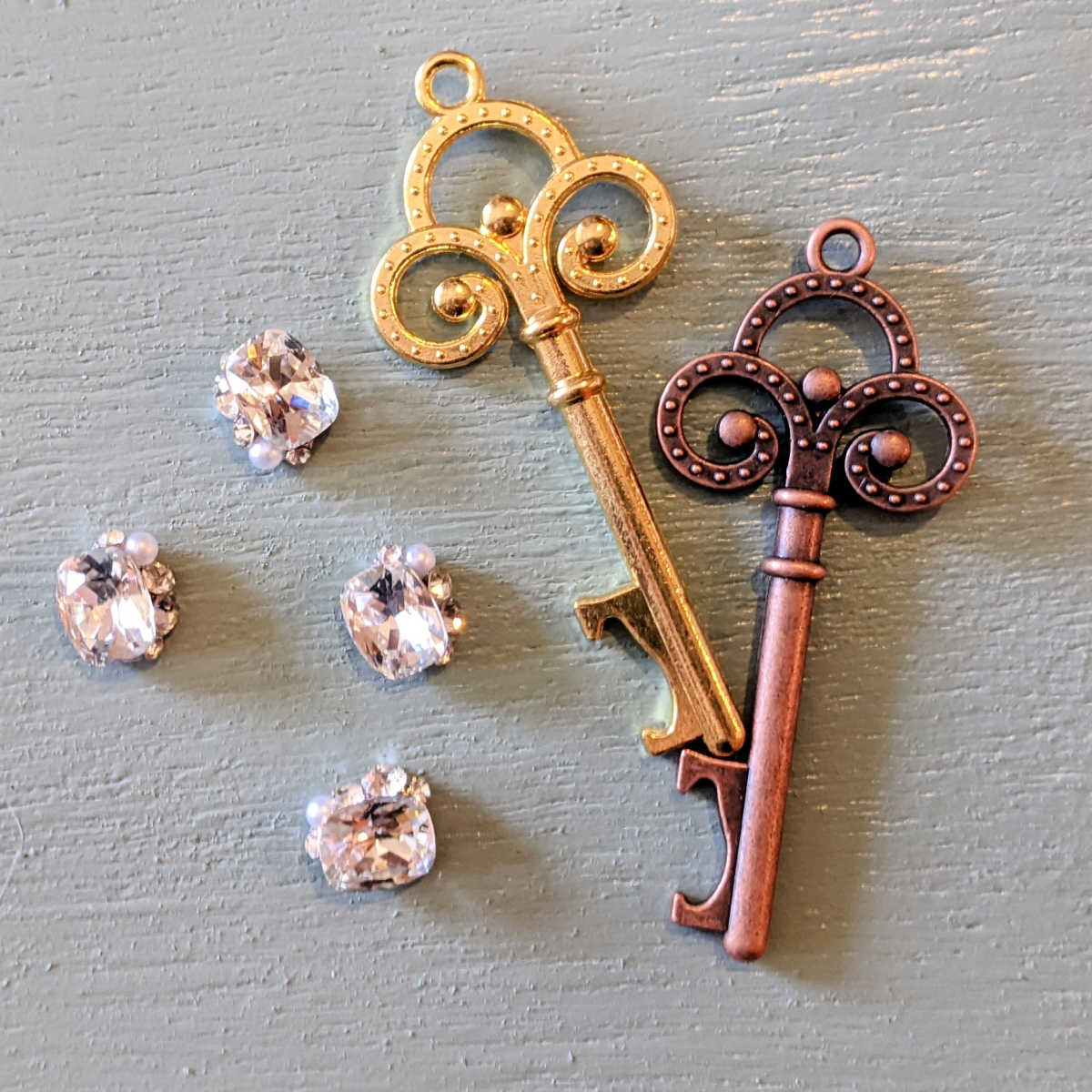 skeleton keys and gemstones