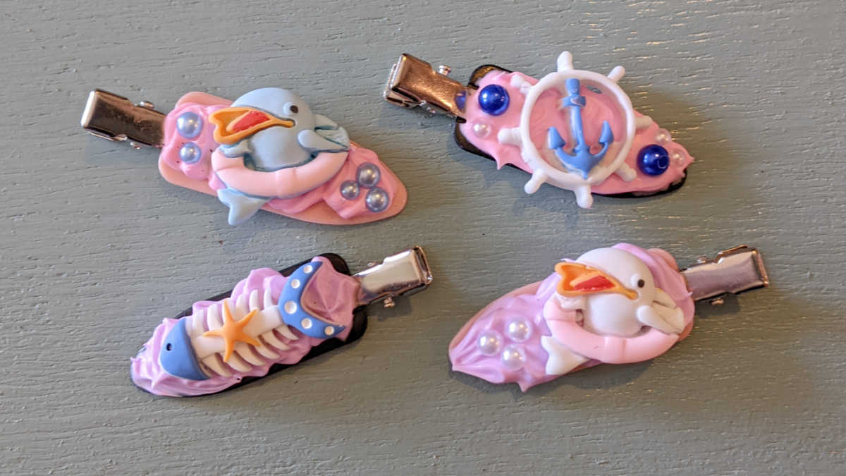 beach hair clips craft