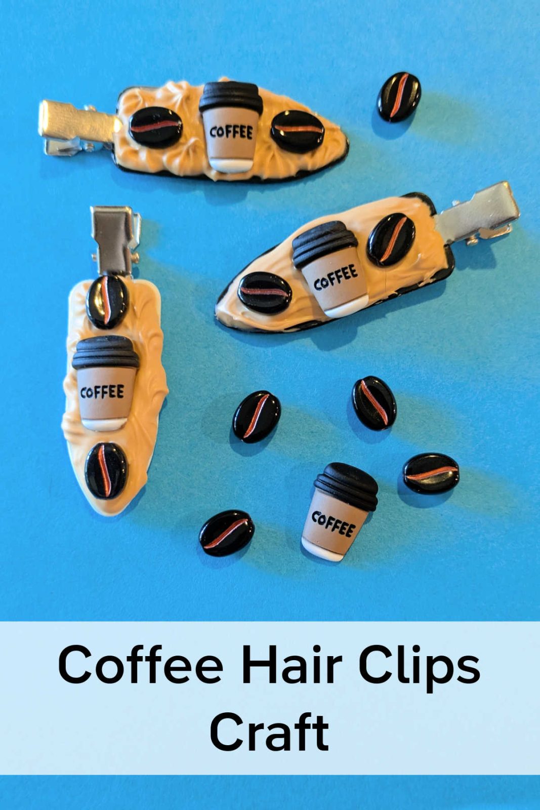 Brew up some creativity with this Coffee Hair Clips Craft! Perfect for coffee lovers and crafters alike, this easy DIY project uses whipped cream glue, coffee beans, and other coffee-themed embellishments to create unique and stylish hair clips. This is great teacher gift or personal accessory!