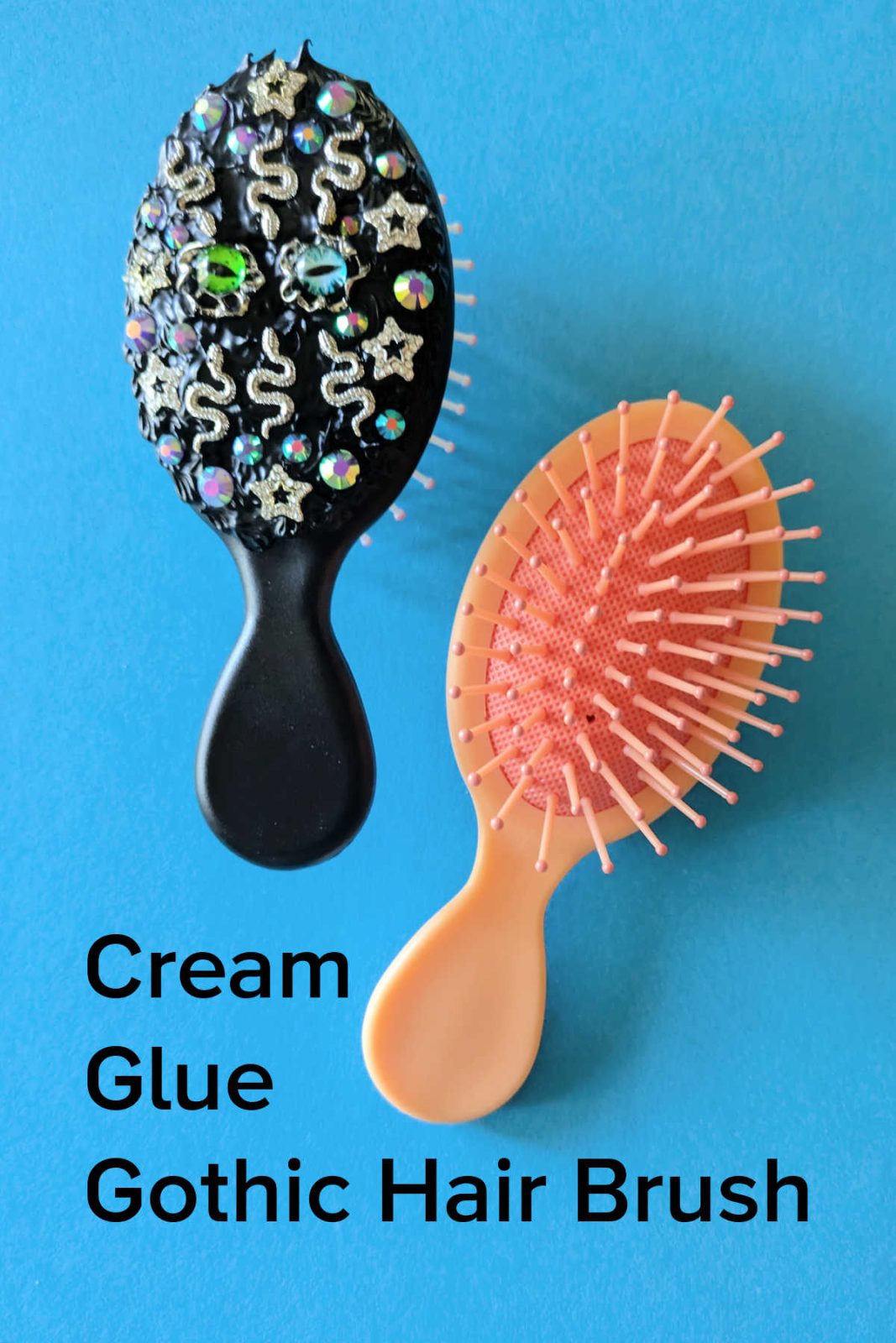 Embrace your dark side with this DIY Gothic Hair Brush! This easy craft uses black whipped cream glue and spooky embellishments to create a unique and stylish hair brush. It's perfect for teens and adults who love the gothic aesthetic.