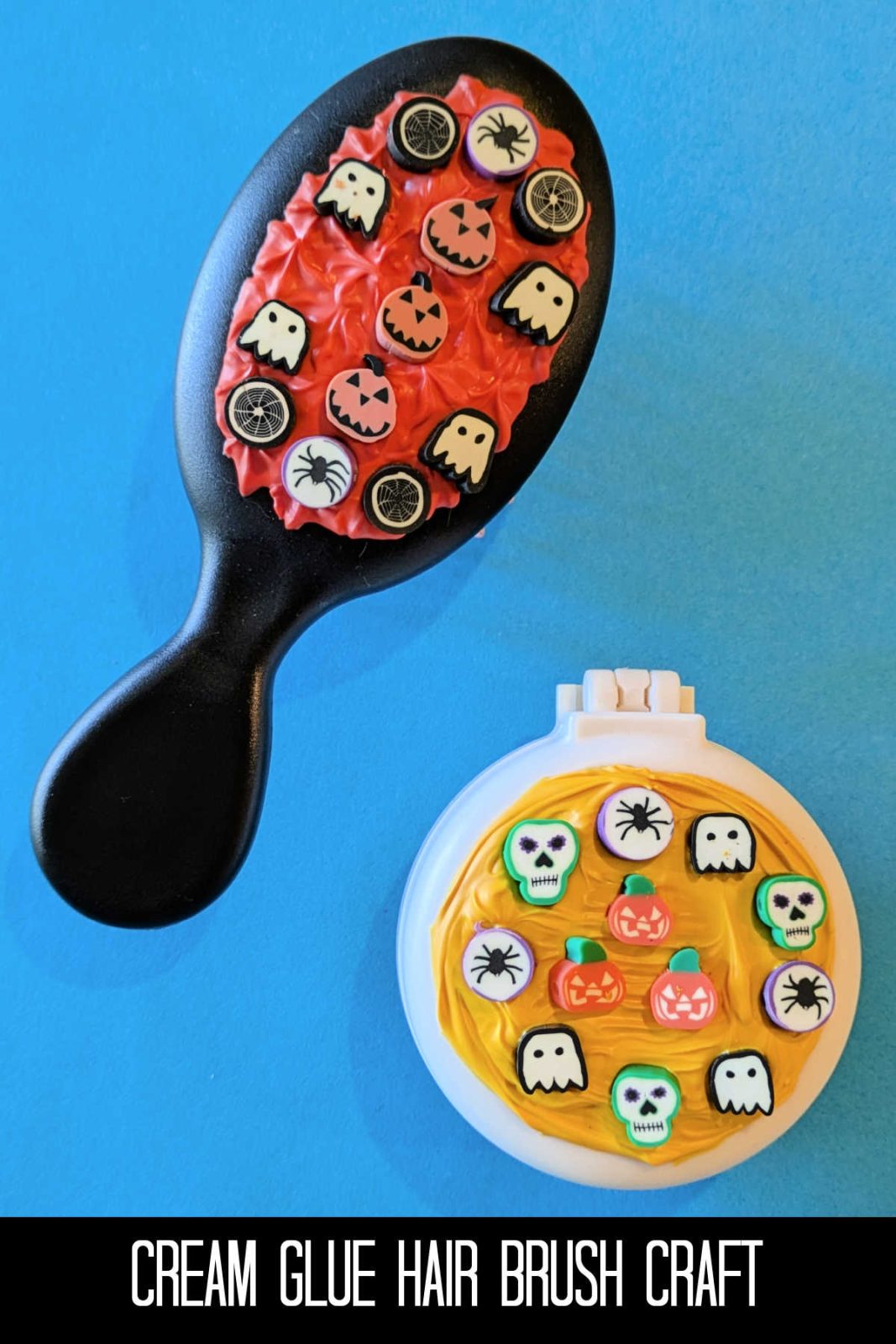 Get ready for a frightfully fun Halloween hair brush craft! Create a spooky cute brush with this easy DIY project using whipped cream glue, Halloween-themed embellishments, and your creativity. Fun for both kids and adults, this DIY hair brush is sure to be a hit!