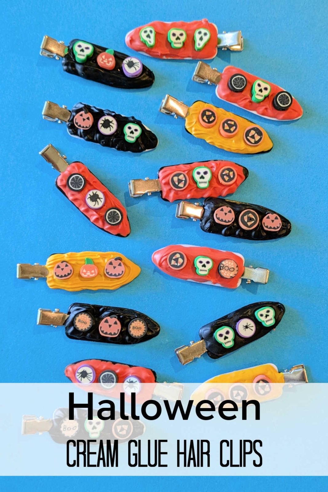 Get ready for Halloween with spooky cute Halloween hair clips for kids! This easy and fun DIY project uses whipped cream glue, Halloween-themed embellishments, and your creativity to create unique and stylish hair accessories.