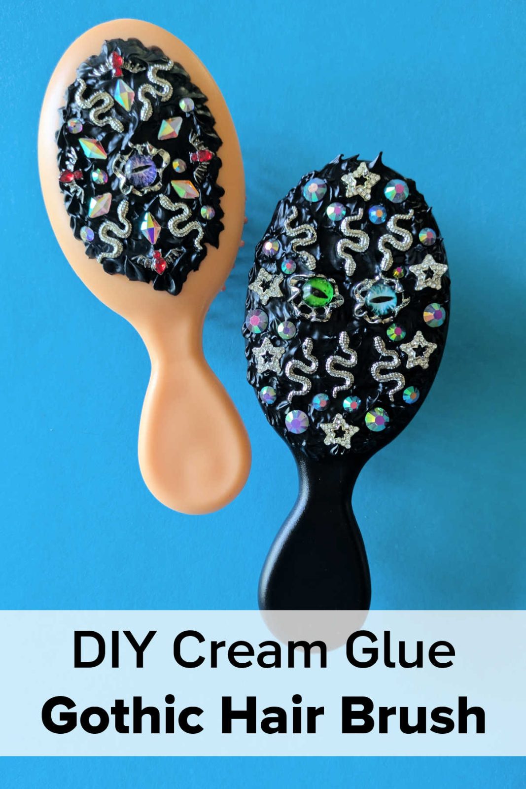 Embrace your dark side with this DIY Gothic Hair Brush! This easy craft uses black whipped cream glue and spooky embellishments to create a unique and stylish hair brush. It's perfect for teens and adults who love the gothic aesthetic.