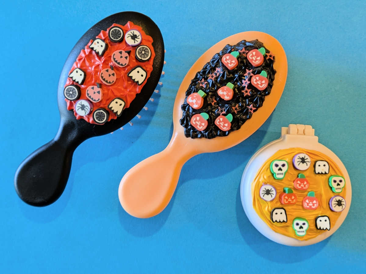 diy halloween decoden hair brushes