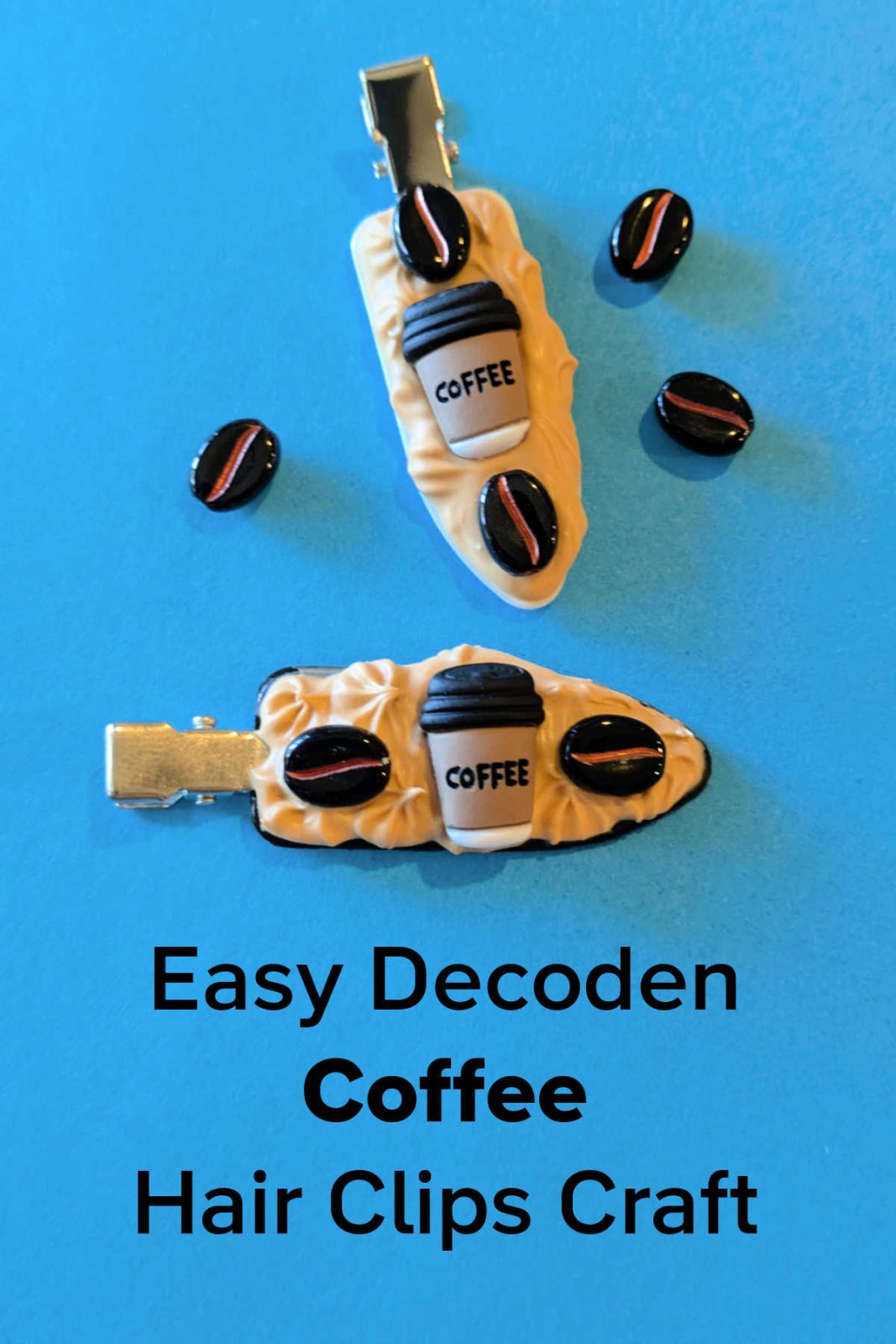 Brew up some creativity with this Coffee Hair Clips Craft! Perfect for coffee lovers and crafters alike, this easy DIY project uses whipped cream glue, coffee beans, and other coffee-themed embellishments to create unique and stylish hair clips. This is great teacher gift or personal accessory!