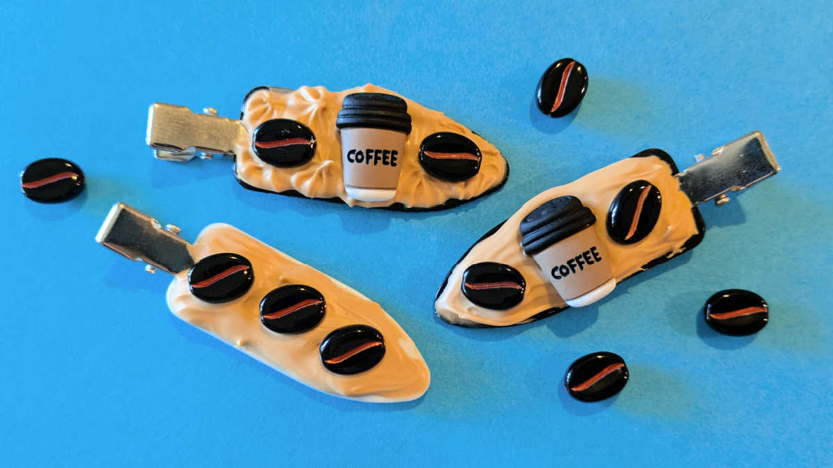 feature coffee hair clips craft