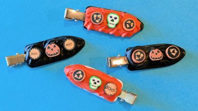 feature halloween hair clips for kids