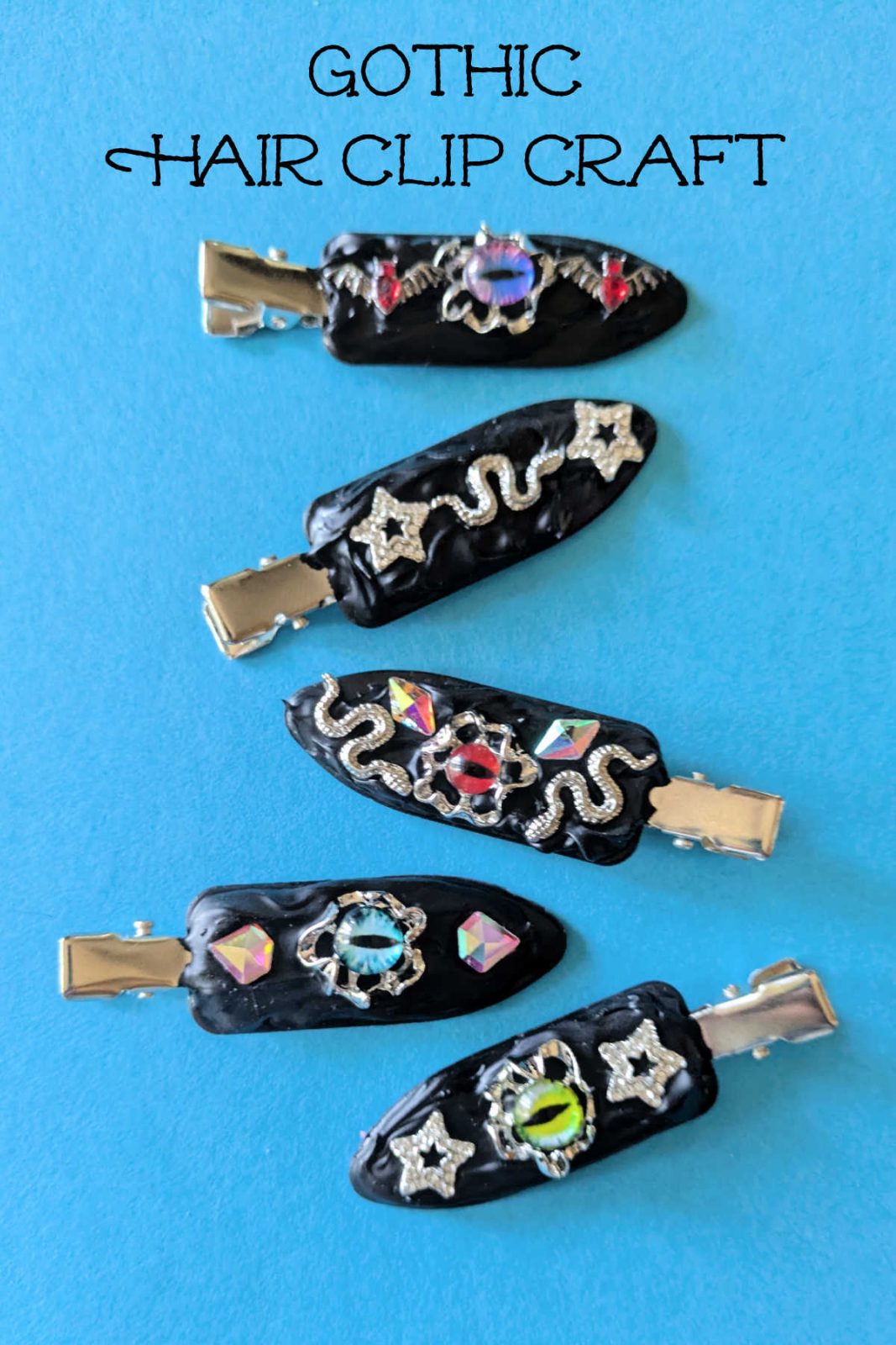 Embrace your inner goth with these DIY Gothic Hair Clips! This easy and fun craft uses black whipped cream glue and edgy embellishments to create unique and stylish hair accessories. This project is great for teens and adults who love a dark and edgy aesthetic.