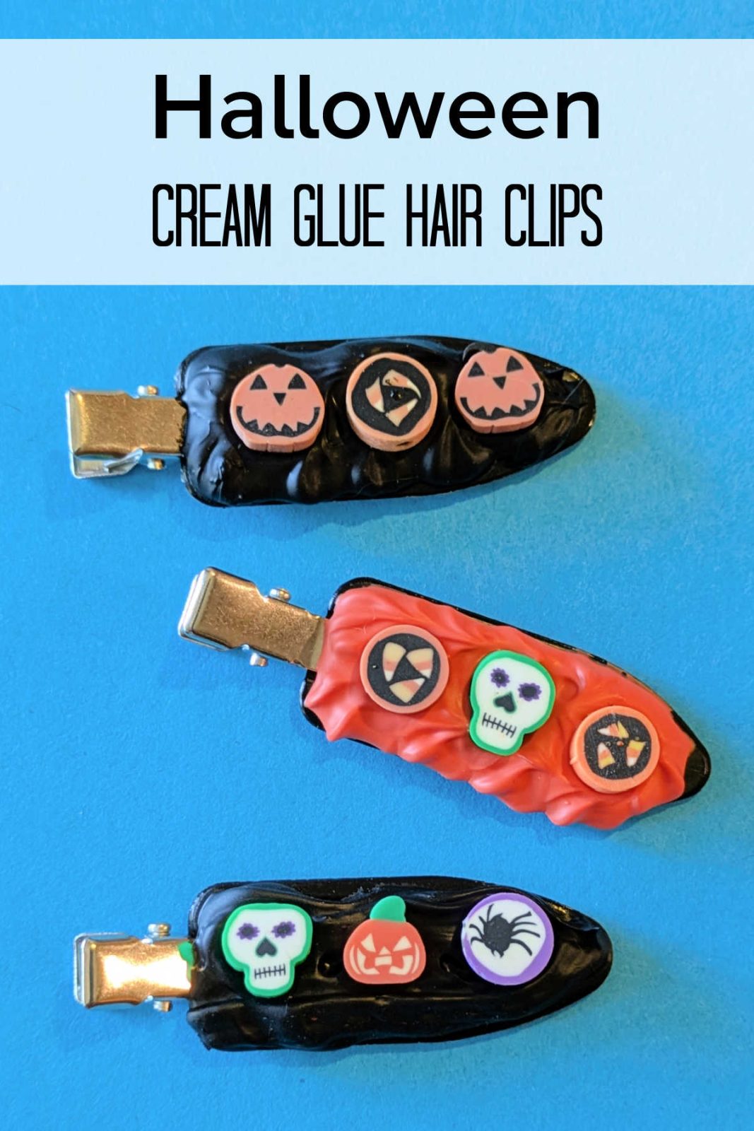 Get ready for Halloween with spooky cute Halloween hair clips for kids! This easy and fun DIY project uses whipped cream glue, Halloween-themed embellishments, and your creativity to create unique and stylish hair accessories.