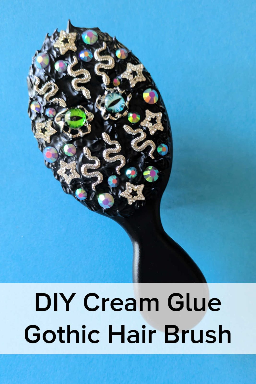 Embrace your dark side with this DIY Gothic Hair Brush! This easy craft uses black whipped cream glue and spooky embellishments to create a unique and stylish hair brush. It's perfect for teens and adults who love the gothic aesthetic.