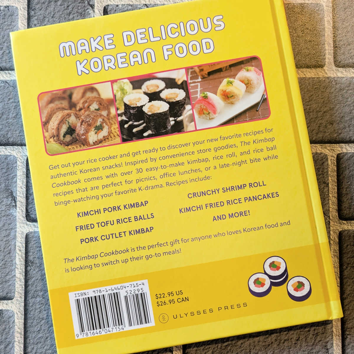 back cover kimbap cookbook