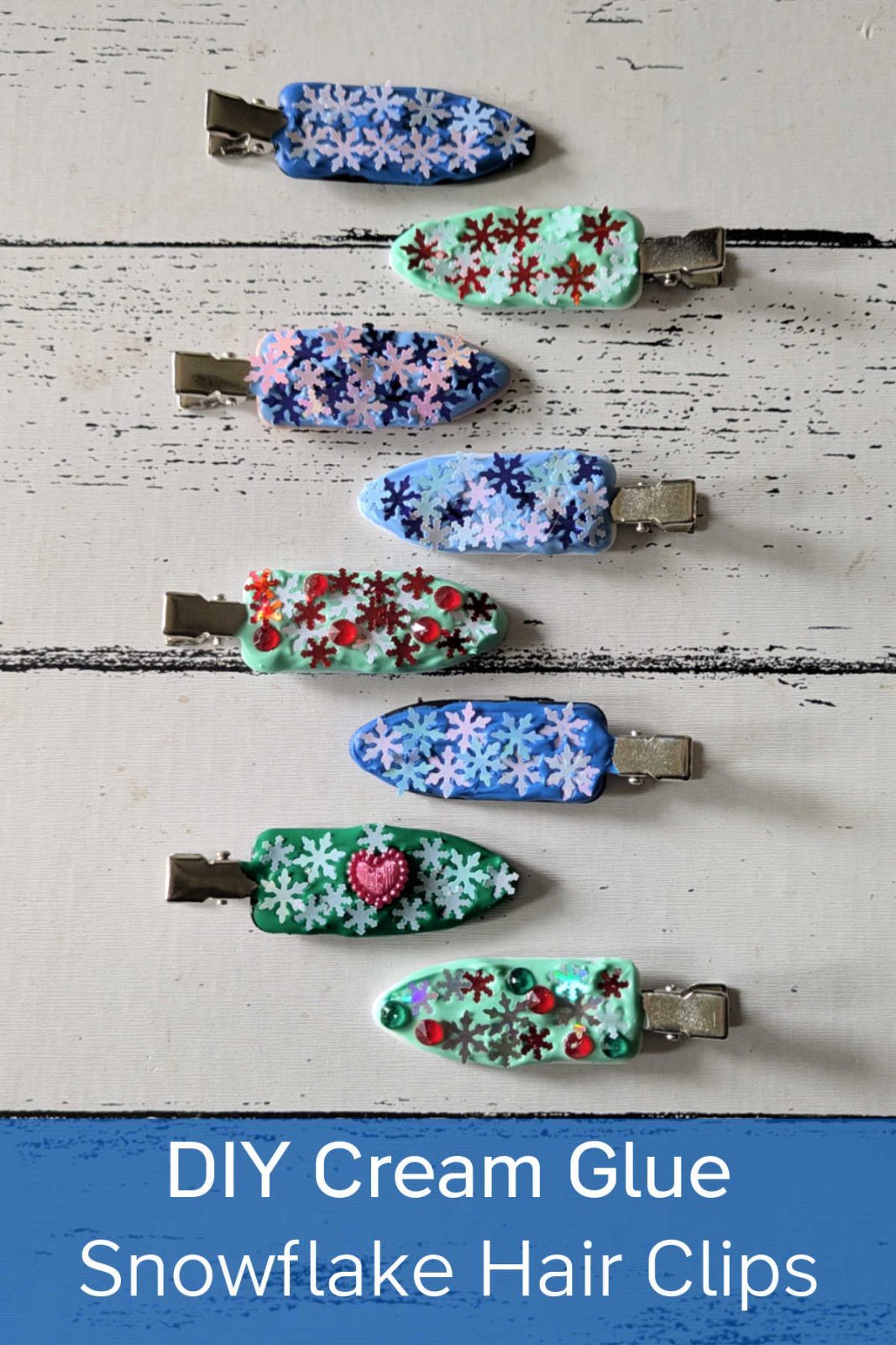 Add a touch of winter magic to your hair with these DIY Snowflake Hair Clips! This easy and fun craft uses whipped cream glue and sparkly sequins to create unique and stylish hair accessories.