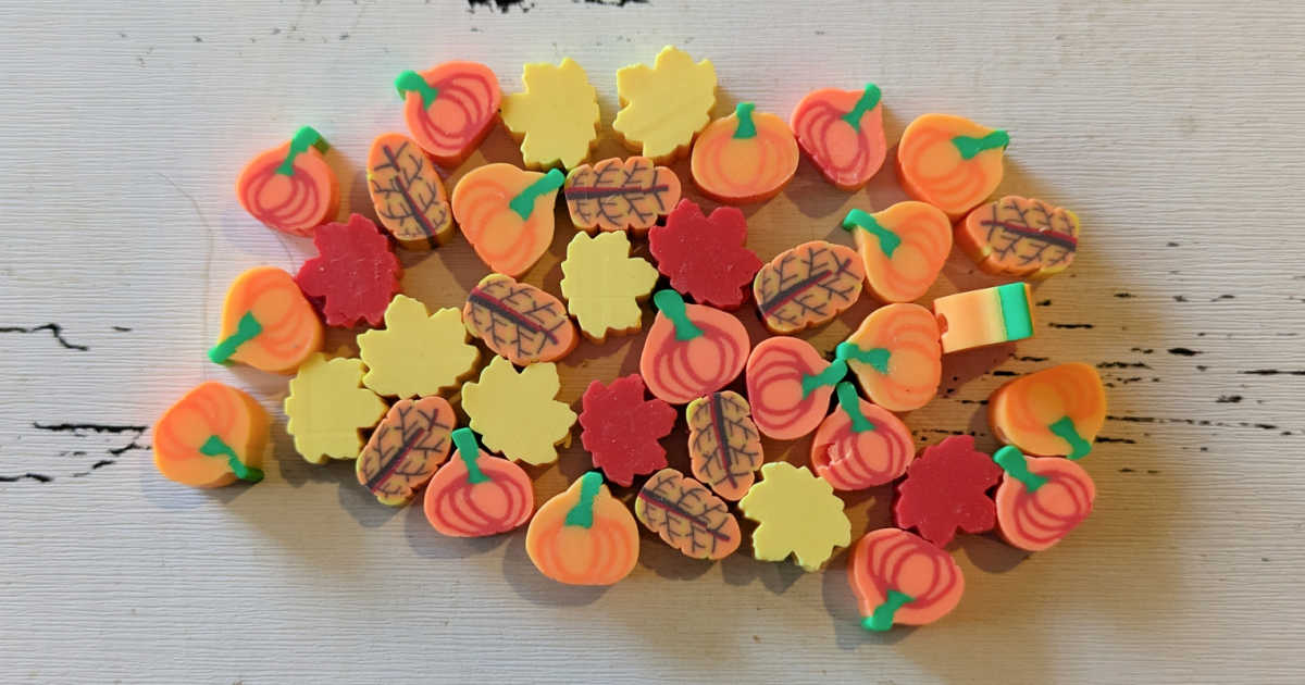 polymer clay fall themed beads