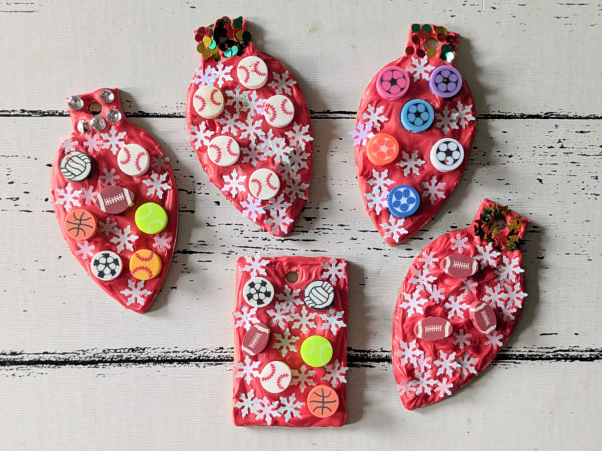 christmas sports-themed ornament craft