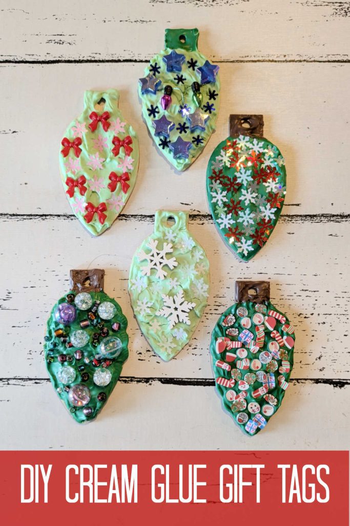 🎁 Festive DIY Cream Glue Christmas Gift Tags - Mama Likes This