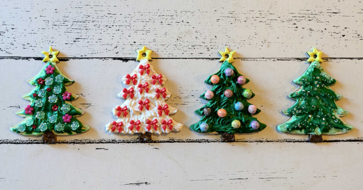 cream glue christmas tree ornament craft