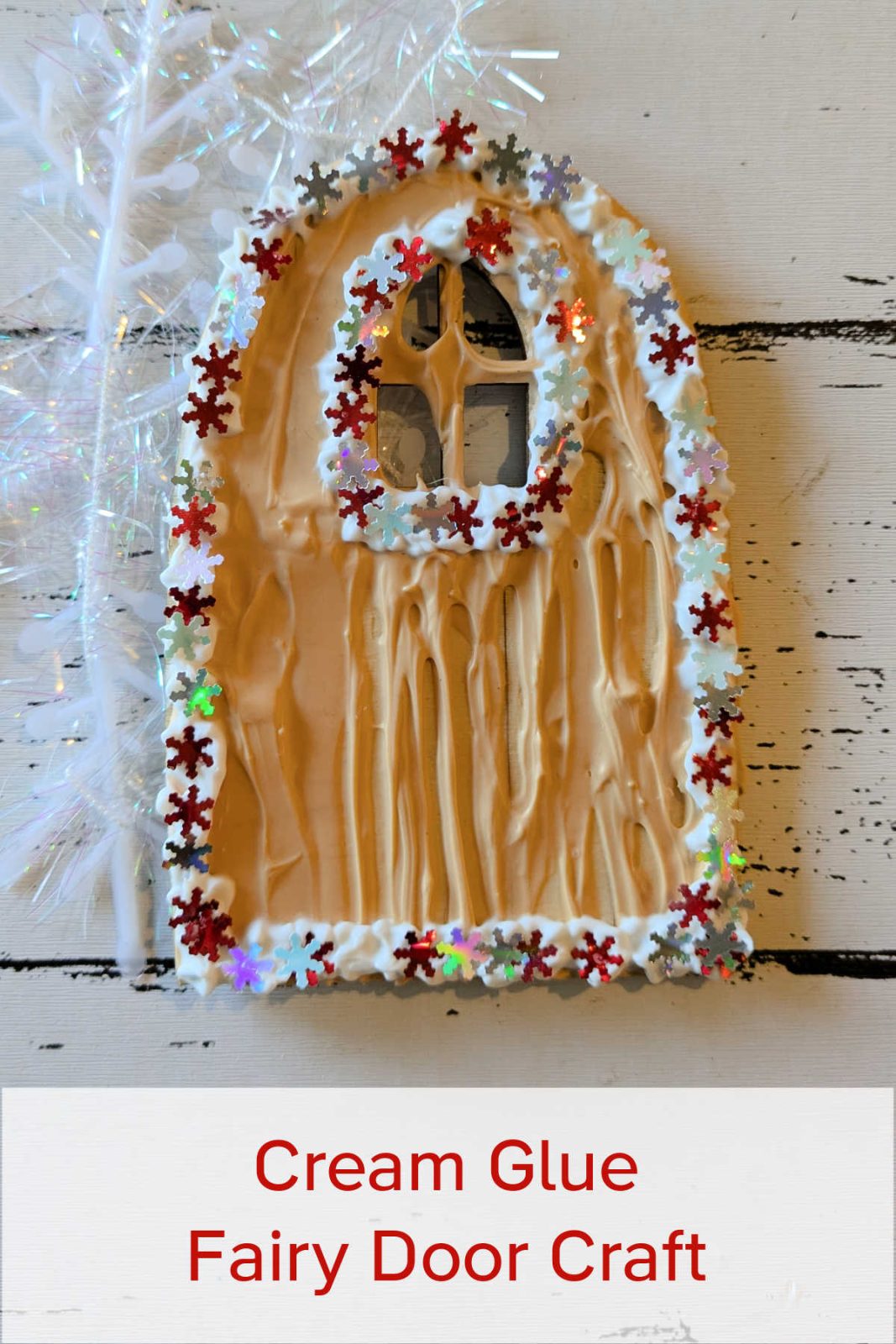 Add a touch of magic to your holiday decor with this Christmas Fairy Door Craft! This easy and fun DIY project uses whipped cream glue and your creativity to create a unique and enchanting door for fairies to join your holiday celebrations. 