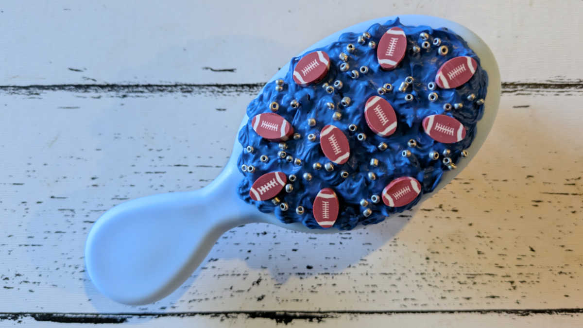 cream glue football themed craft