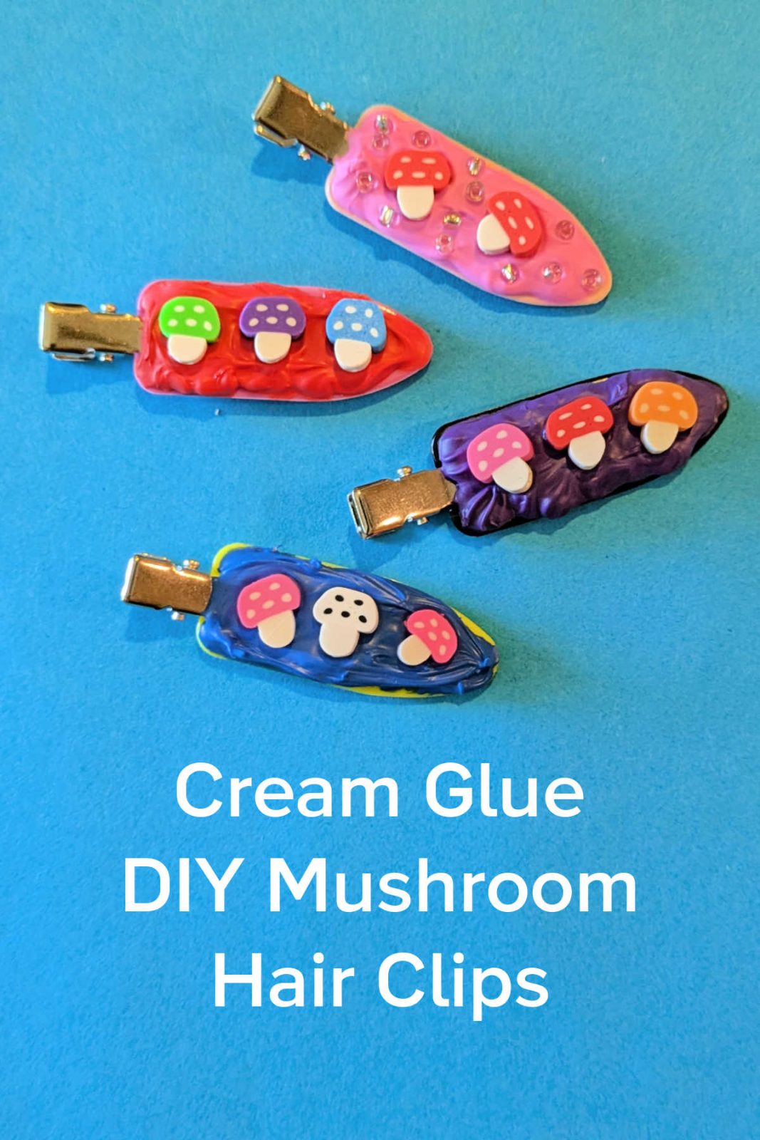 Add a touch of whimsy to your style with these DIY Mushroom Hair Clips! This easy and fun craft uses whipped cream glue, mushroom-themed embellishments, and your creativity to create unique and adorable hair accessories. Perfect for fairy and mushroom enthusiasts young and old.